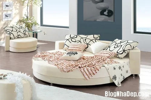 Phòng ngủ độc đáo với mẫu giường hình tròn