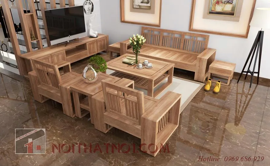 Thiết kế mẫu sofa gỗ sang trọng cho phòng khách