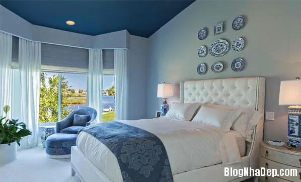 Trang trí phòng ngủ tuyệt đẹp với sắc xanh blue